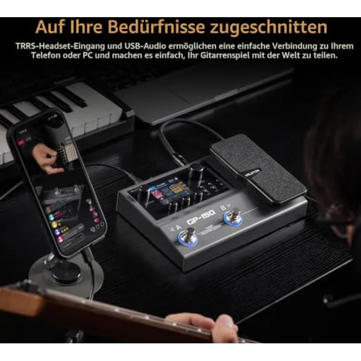 VALETON Multi-Effekt Prozessor 200+ HD Modeling Effekte, IR-Laden/NAM, 180-Sekunden-Looper, BT 5.0 Audio-Streaming, robustes Metallgehäuse – Bild 5