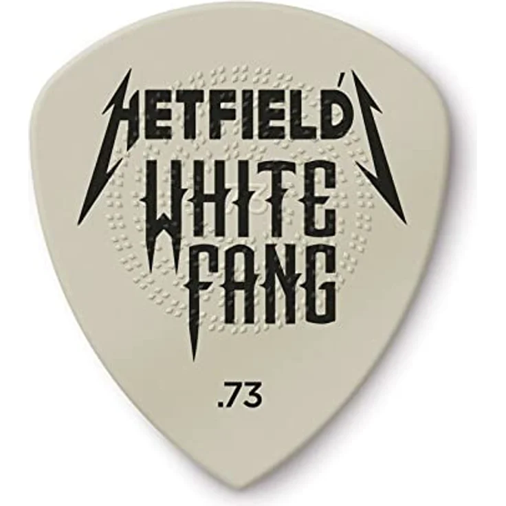 Dunlop Hetfield's White Fang Custom Flow Pick Tin, 6 Stück, weiße Plektren, 0,73 mm Stärke, Ultex Material – Bild 1