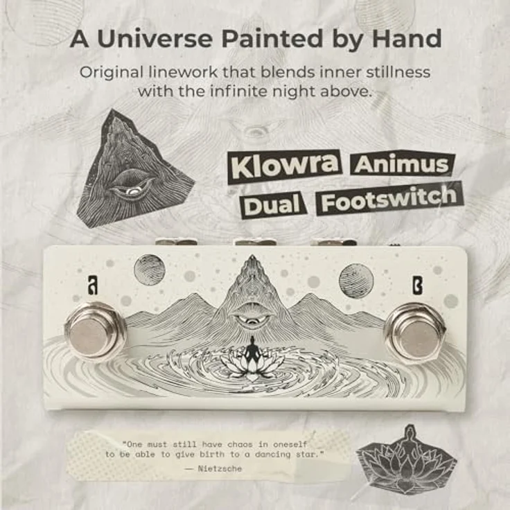 Klowra Animus Dual Footswitch, passiver Dual-Momentary-Fußschaltercontroller mit 2 TS-Outputs und TRS-Output, kompakt, inklusive 80cm TRS-Kabel – Bild 5