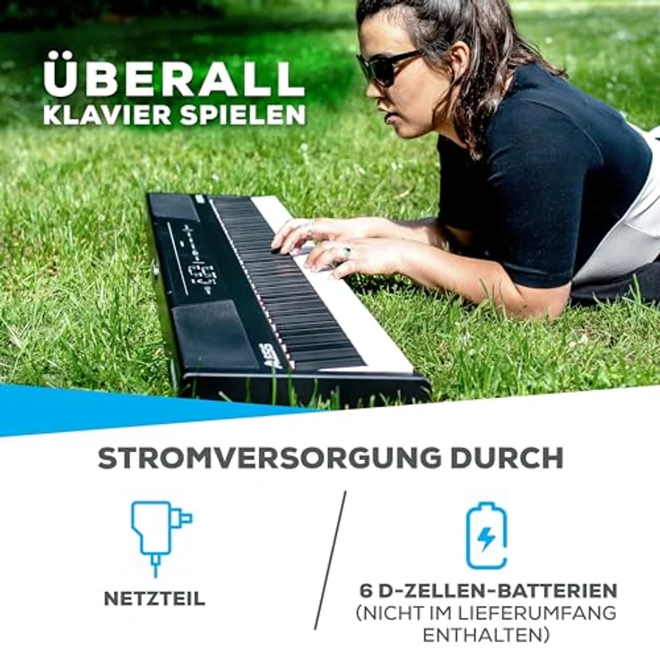 Alesis Recital, E-Piano 88 Tasten mit Halbgewichteten Tasten, 5 Premium-Stimmen, Kopfhörerausgang, Klavierlektionen-Abo – Bild 5