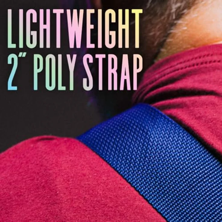 Levys Poly Strap 2" BKB, Gitarrengurt aus Polypropylen mit ledernen Endstücken, schwarz-blau, verstellbar von 89 cm bis 157 cm – Bild 2