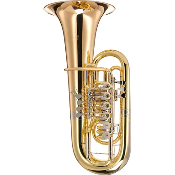 B&S 56AFT Fossi F-Tuba, Messingkorpus mit Goldmessing-Schallbecher, 6 Drehventile, inkl. Gigbag und Perantucci PT-65 Mundstück