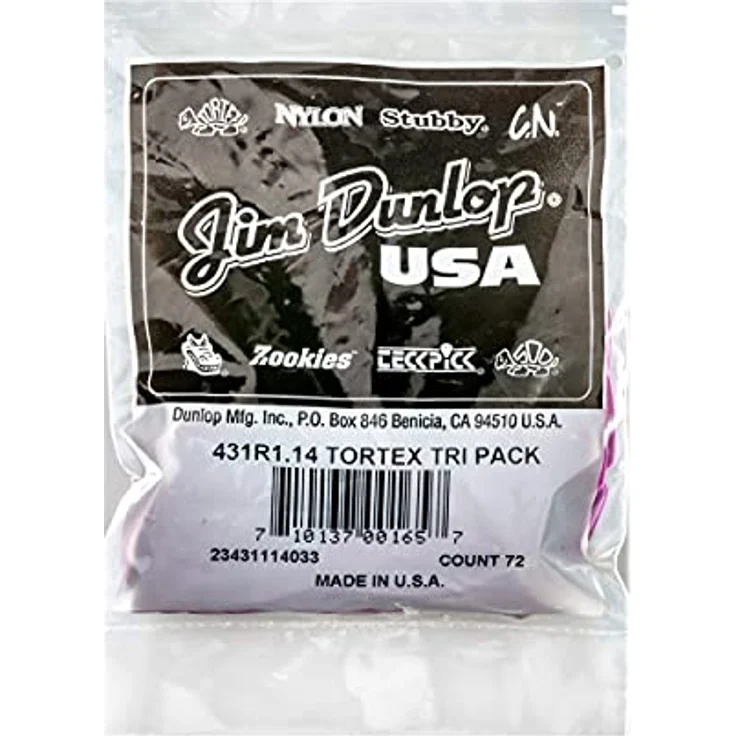 Jim Dunlop Plektrum Tortex Triangel, 1,14mm, violett, 72 Stück – Bild 4