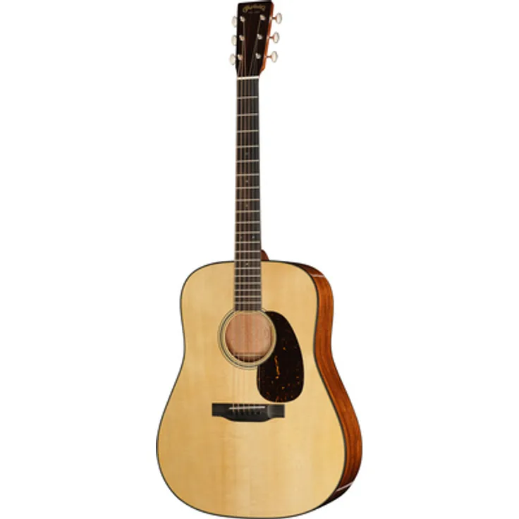 Martin Guitar Custom Shop D-18, Westerngitarre Dreadnought mit Adirondack Fichtendecke und Mahagoni-Korpus, Natur