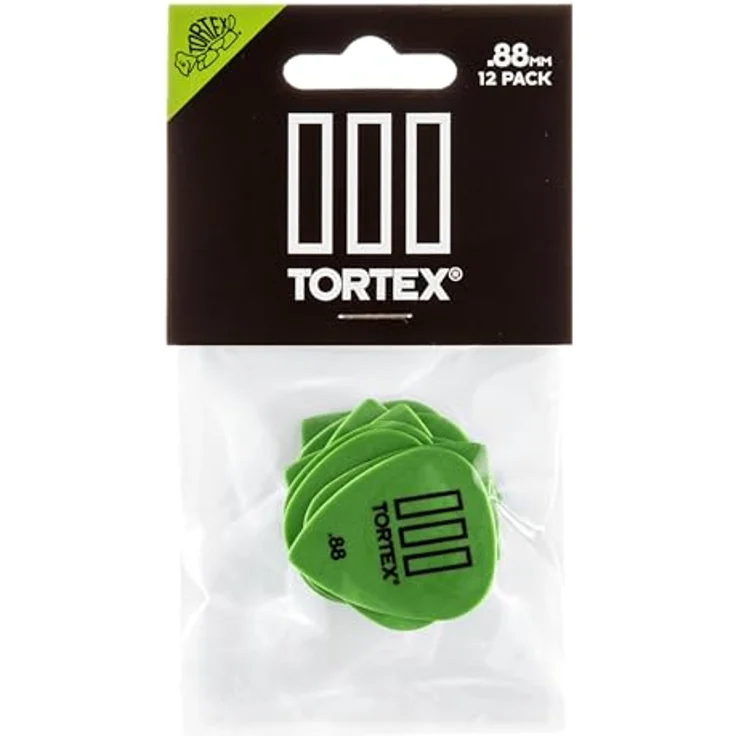 Dunlop Tortex III Riffle 088 Pack, Plektren-Players Pack mit 12 Stück, Stärke 0,88, grün – Bild 1