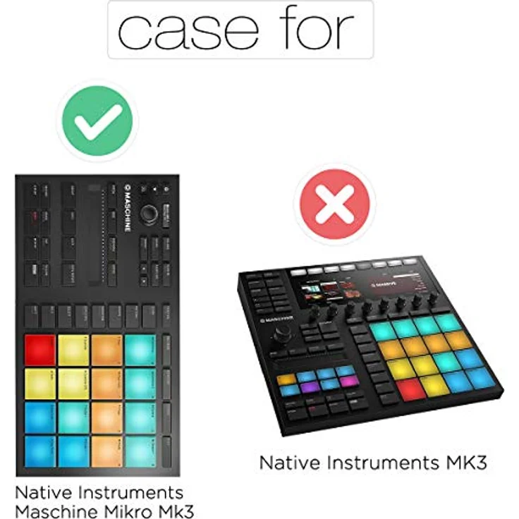 co2CREA Hard Travel Tasche für Native Instruments Maschine Mikro Mk3, stoßdicht, wasserdicht, schwarz – Bild 4