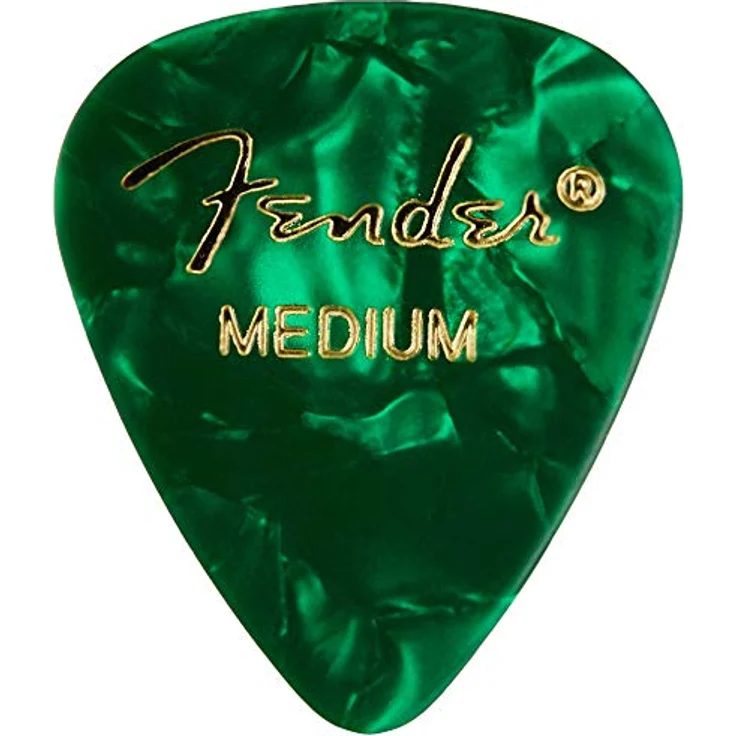Fender Green Moto Pick Medium, 12er Set Plektren in klassischer 351 Form, Grün-Marmoriert – Bild 1