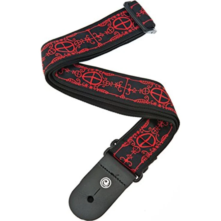 Daddario 50A12 Voodoo Guitar Strap, verstellbarer Nylongurt mit 50mm Breite und Lederenden, Voodoo Muster – Bild 1