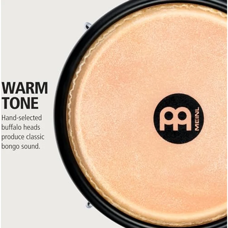 Meinl HB50FP Journey Bongo, 6,5" Macho & 7,5" Hembra, aus ABS Kunststoff, Flamingo Pink, handselektierte Wasserbüffelfelle, inklusive Stimmschlüssel – Bild 3