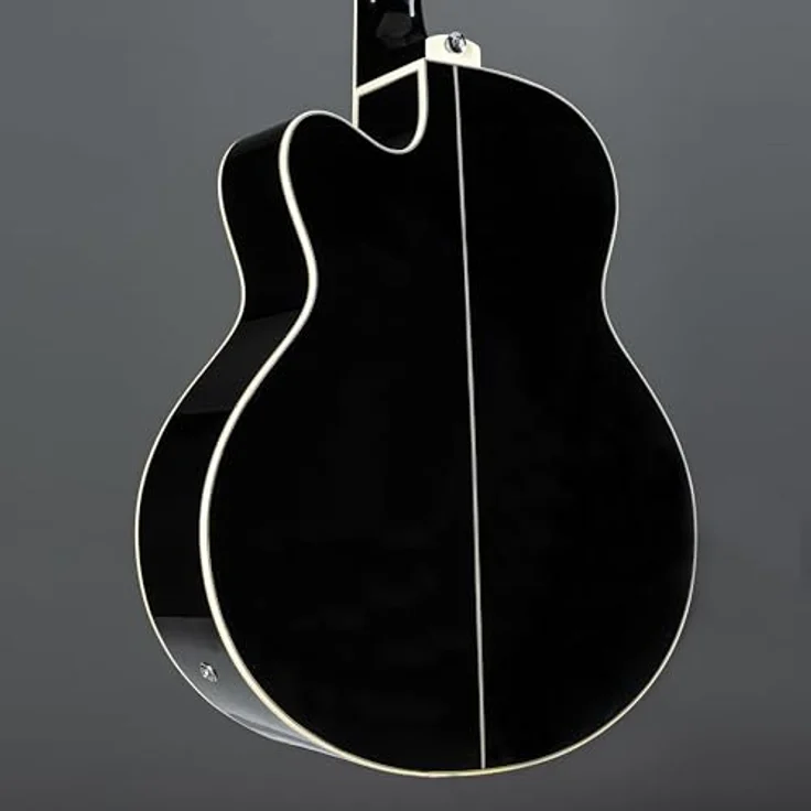 Ibanez AEB8E-BK, Akustikbass mit Fichte Decke, Sapele Boden, Mahagoni Hals, schwarzer Hochglanz-Finish und Ibanez AEQ-2T Preamp mit Tuner – Bild 7