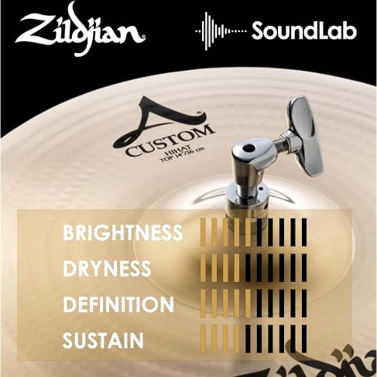 Zildjian A Custom Series 14" Hi-Hat Becken, mitteldünn, Brilliant Finish mit 80/20 Kupferzinnverhältnis, leicht und knackig – Bild 5