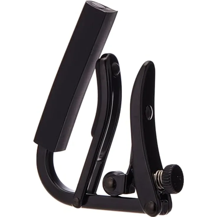 Shubb C1 Black, Kapodaster für E-Gitarre & Akustikgitarre, schwere Messing-Ausführung mit Rollenmechanik