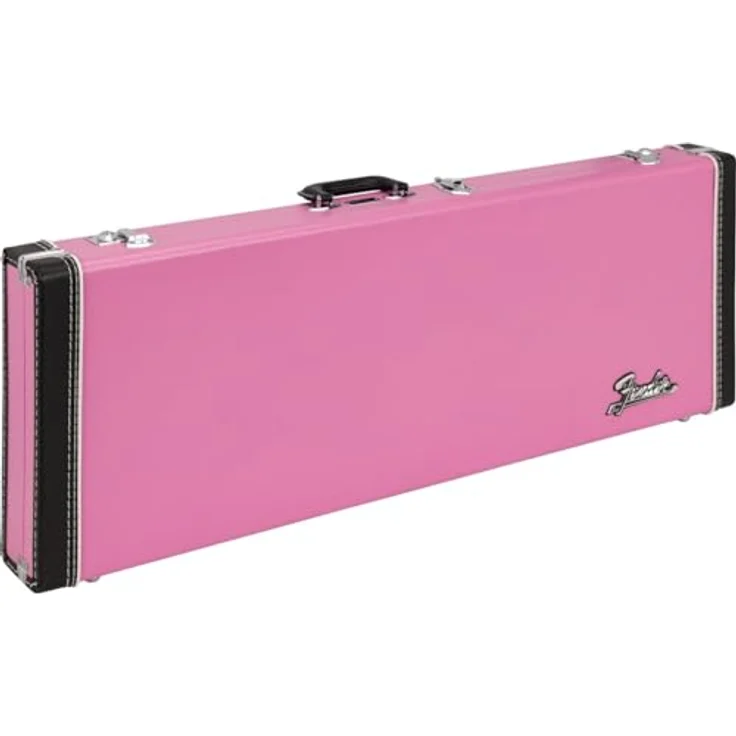 Fender Joe Strummer Tele/Strat Case, Signature-Gitarrenkoffer in pink mit Leopardenmuster und Hartschalenkonstruktion – Bild 1