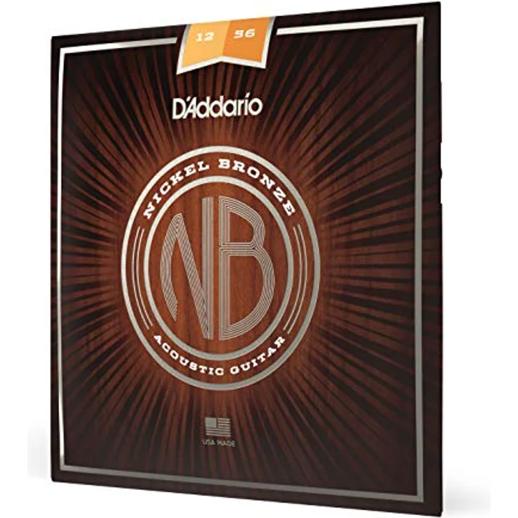 Daddario NB1256 Nickel Bronze Saitensatz für Westerngitarre, unbeschichtet, Light Top / Medium Bottom, Stärken 012-056 – Bild 1