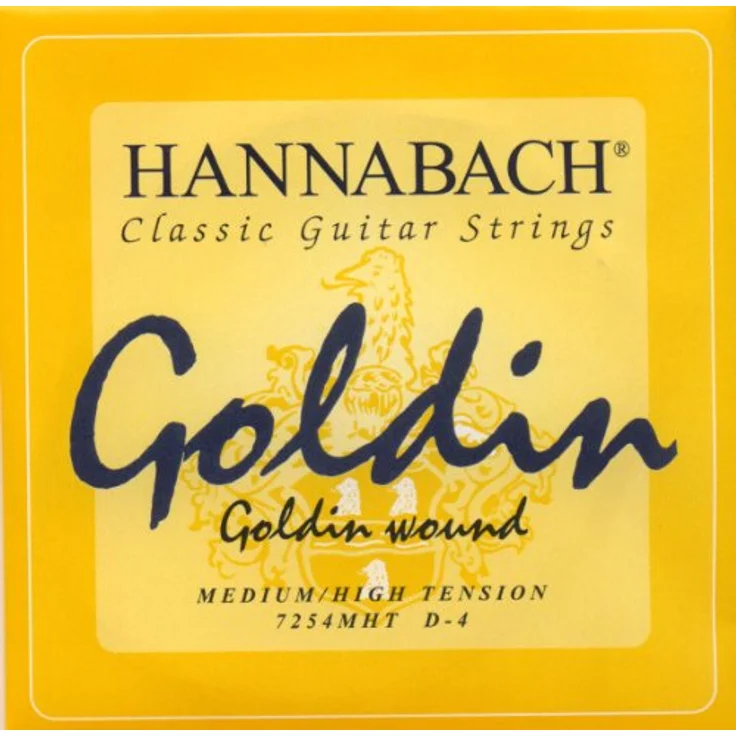 Hannabach Klassikgitarrensaiten Serie 725 Medium/High Tension Goldin, D4 - 7254MHT, Nylon-Multifilament mit goldfarbener Legierung, Made in Germany, ausgezeichnete Spielbarkeit – Bild 1
