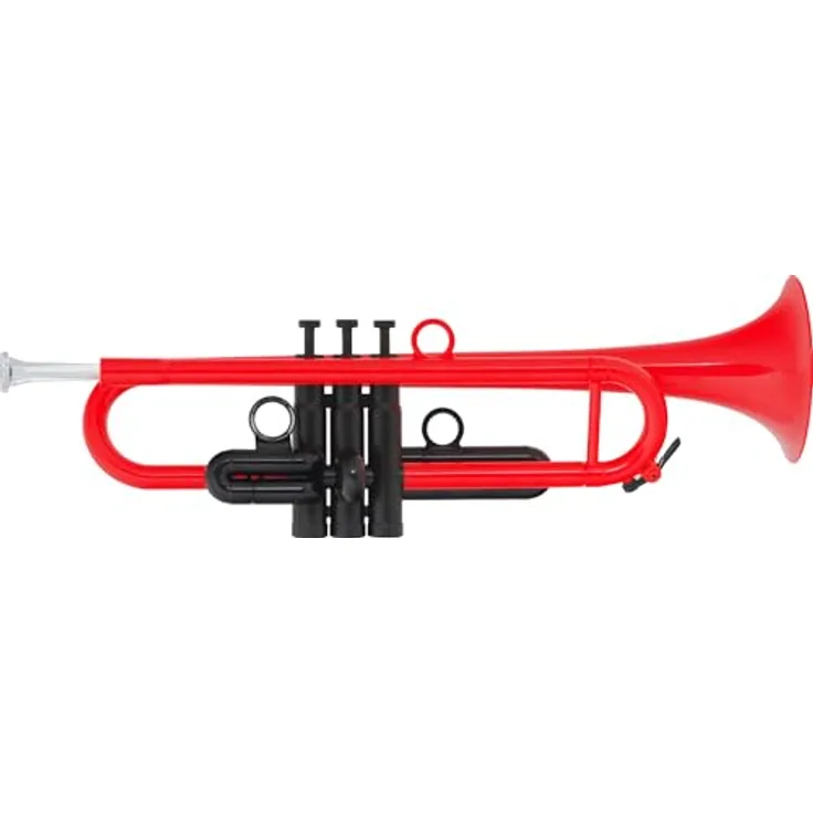 Classic Cantabile PTP-10RD MardiBrass Kunststoff Bb-Trompete, leichter ABS-Korpus, roter Schallbecher, inklusive Hülle und Zubehör