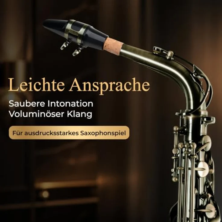 Classic Cantabile AS-450 Antique Yellow Eb Altsaxophon Set, Hoch-Fis-Klappe, ergonomische Klappenmechanik, inklusive Leichtkoffer und Blätter – Bild 4