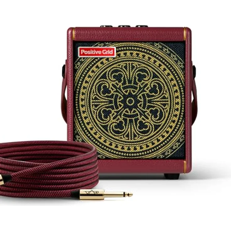 Positive Grid Spark Mini VAI, Modelling Combo-Verstärker mit 10 Watt Leistung, Burgundy, inklusive Steve Vai Custom-Presets und 43 onboard Effekten