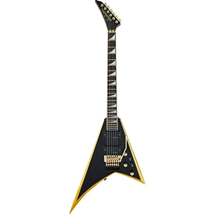Jackson X Series Rhoads RRX24 IL E-Gitarre, schwarz mit gelben Bevels, sorgfältige Verarbeitung und ausgewählte Materialien