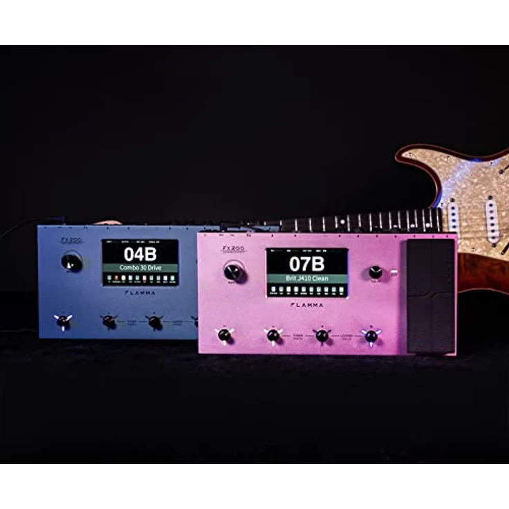 Flamma FX200 Multi FX, Gitarren-Multieffekt-Pedal mit 5"-LCD-Touchscreen, 58 Amp-Modellen, 160 Effekten und USB-C-Anschluss – Bild 5