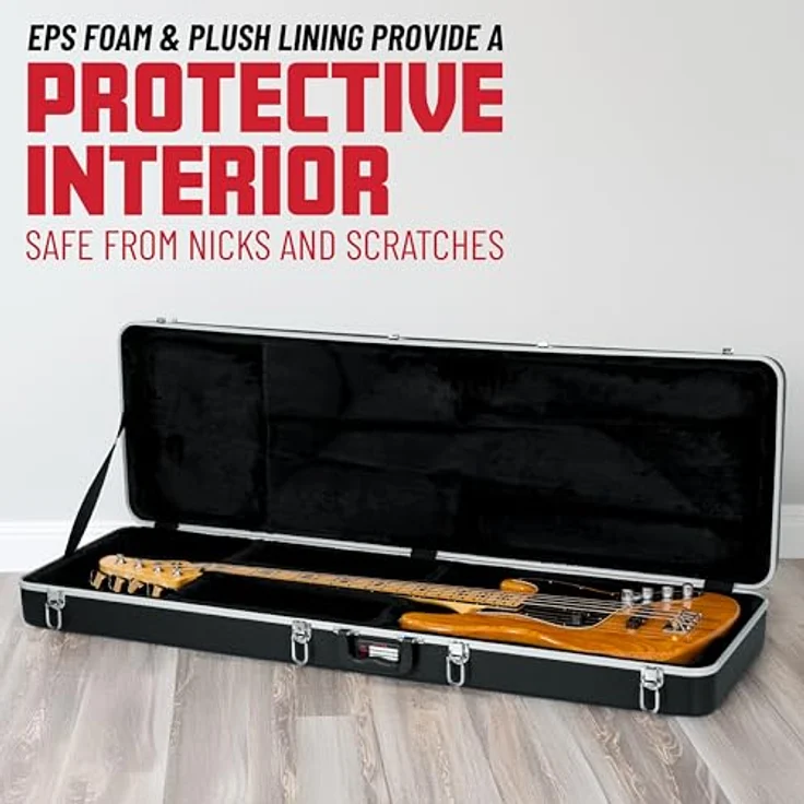 Gator GC-Bass ABS Case, Gitarrenkoffer für Standard Bässe mit Alu-Schließprofil und EPS-Schaumpolster, abschließbar – Bild 2