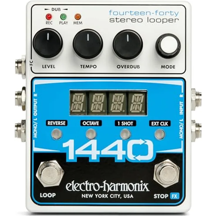 Electro Harmonix 1440 Stereo Looper, Effektpedal mit 1440 Sekunden Aufnahmezeit, MIDI-Synchronisation und variabler Tempo-Wiedergabe
