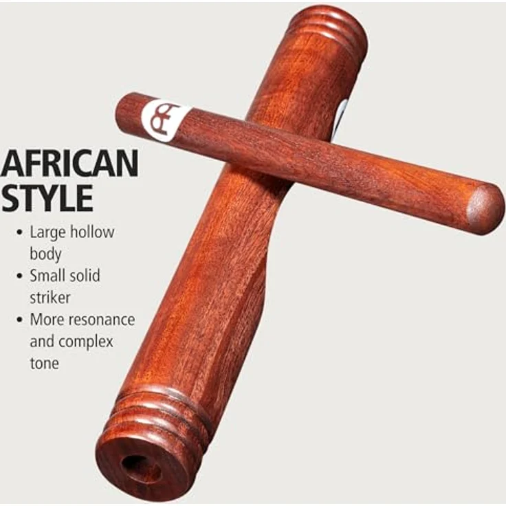 Meinl CL3RW Claves, afrikanischer Holzklangstab aus Rotholz, großes Modell mit tiefem Klangbild, 30,5 cm Länge, 4,5 cm Durchmesser – Bild 3