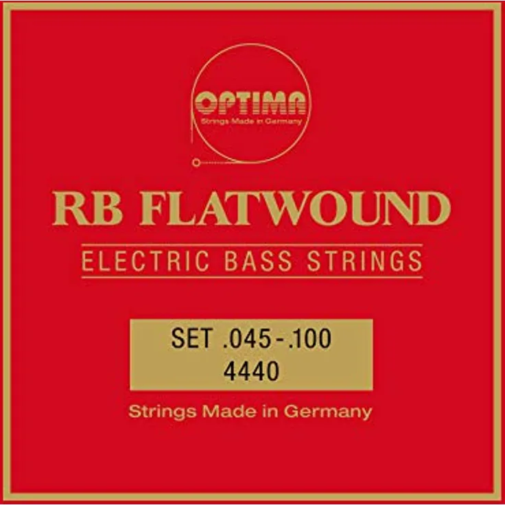 Optima 4440.L RB Flatwound Bass Set, Long Scale Saiten, Reinnickel-Flachdraht, Stärken 045-104