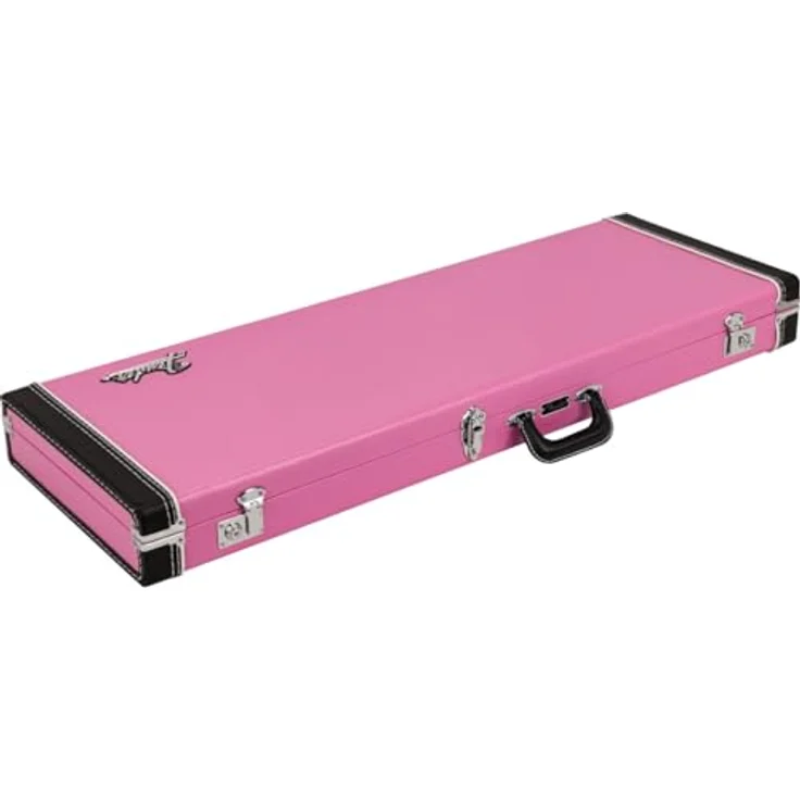 Fender Joe Strummer Tele/Strat Case, Signature-Gitarrenkoffer in pink mit Leopardenmuster und Hartschalenkonstruktion – Bild 4