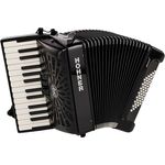 Hohner Bravo II 48 Black, Piano-Akkordeon mit 48 Bässen und Silent Key, schwarz