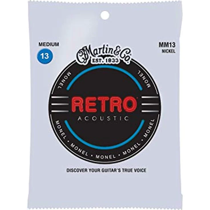 Martin Retro Acoustic Saiten für Akustikgitarre, Monel Nickel/Kupfer-Legierung, Medium 13-56 (MM13) – Bild 1