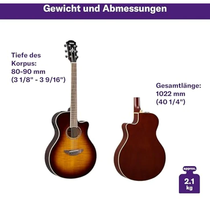 YAMAHA APX600FM Elektroakustik-Gitarre, Geflammte Ahorn-Decke, schlanker Thinline-Korpus, 25" Mensur, System65 Tonabnehmer mit EQ, integriertes Stimmgerät, Tobacco Brown Sunburst – Bild 2