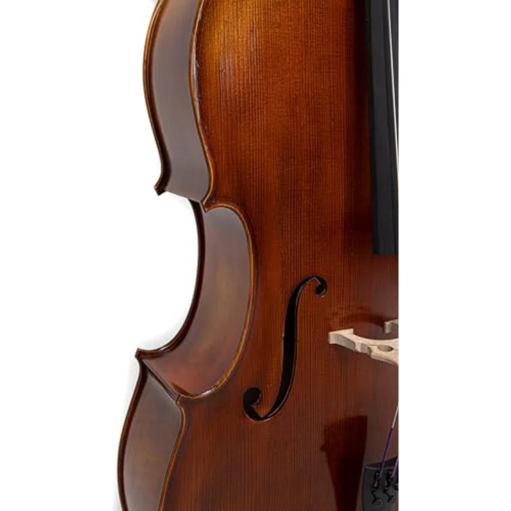Gewa Allegro VC1 A Cello 1/2 CB, vollmassives Antik Cello aus europäischen Tonhölzern mit braun-bernsteinfarbener Naturharzlackierung, inkl. Carbonbogen und Rucksacktasche – Bild 4