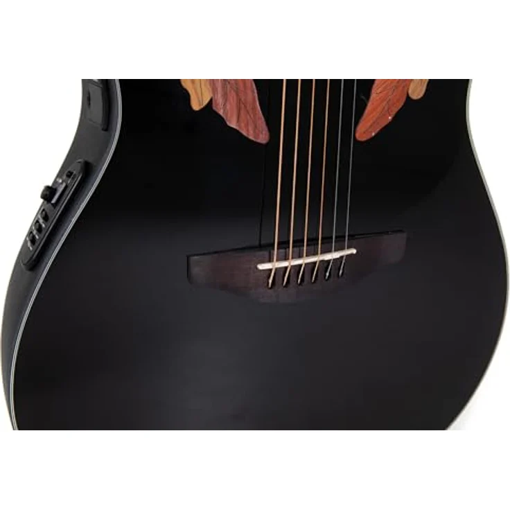 Ovation Celebrity Elite CE44-5-G, Westerngitarre mit massiver Fichte Decke, Schwarz Hochglanz, Cutaway, Slimline Pickup und OP-4BT Preamp mit eingebautem Stimmgerät – Bild 5