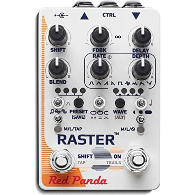 Red Panda Raster V2 - Delay Effektpedal mit 1600 ms Stereo Delay, Pitch- und Frequency-Shifting, MIDI-Synchronisation, Metall Gehäuse – Bild 1