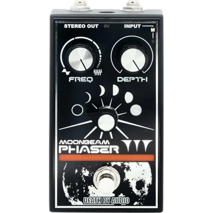 Death by Audio Moonbeam Phaser, analoges Effektpedal mit 6 Phasenstufen und Multicolor Light Display, gepufferter Bypass, Metallgehäuse – Bild 3
