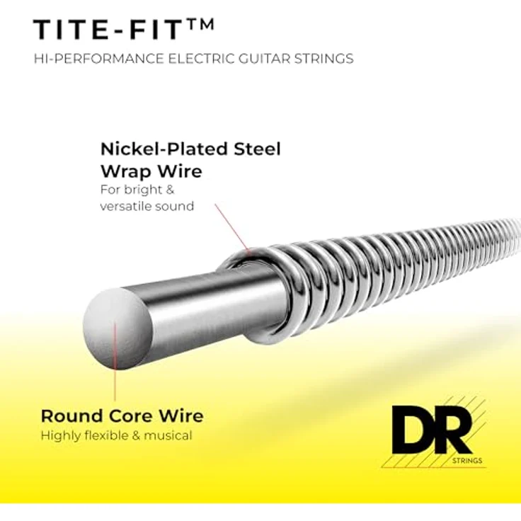 DR Strings Tite-Fit MEH-13, E-Gitarren Saiten Satz aus nickelbeschichtetem Stahl, Roundwound, Stärken .013 - .056 – Bild 2