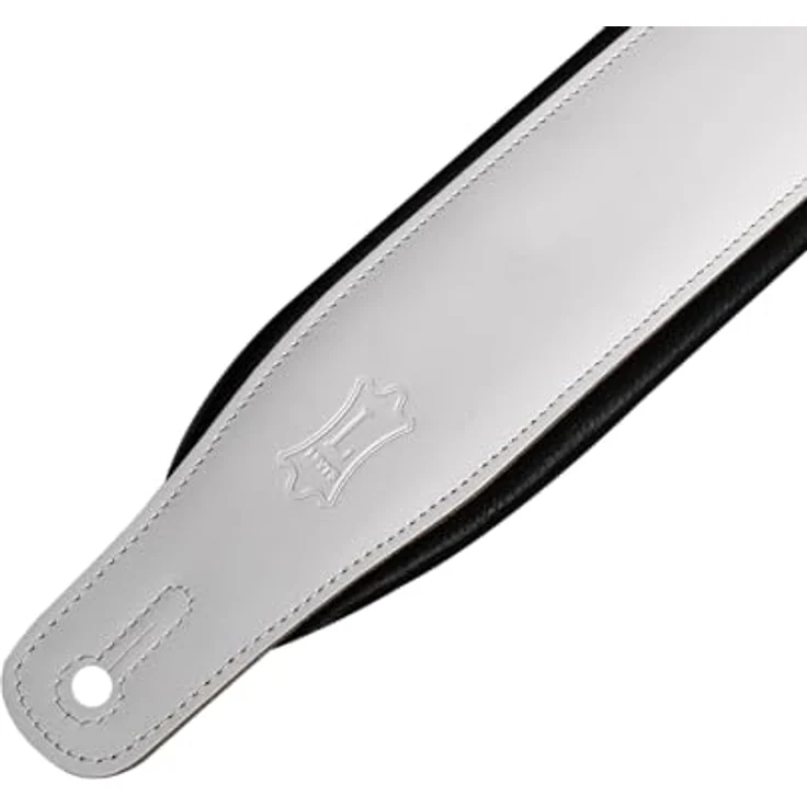 Levys Amped Leather 3" Gitarrengurt, gepolstert aus Vollnarbenleder, Weiß/Schwarz, verstellbar von 94 cm bis 130 cm – Bild 11