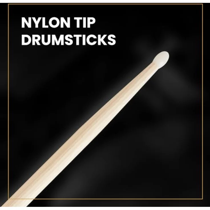 Zildjian 7A Hickory Drumsticks, Nylon Tip für fokussierten Klang, Black DIP mit rutschfestem Griff – Bild 5