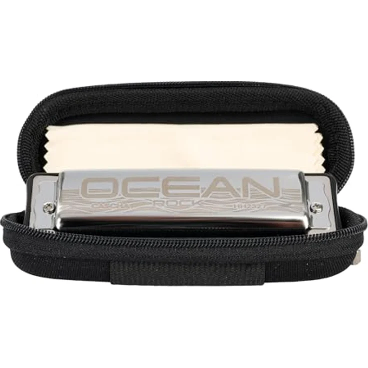 Cascha HH-2331 Ocean Rock Black G, Diatonische Mundharmonika in G-Dur mit 20 Stimmzungen aus Phosphor-Bronze, inkl. Softcase und Putztuch, schwarz – Bild 2