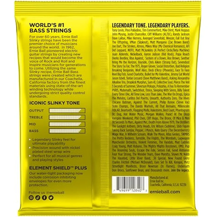 Ernie Ball Beefy Slinky Nickelwound E-Basssaiten, Saitenstärke 65-130 für tiefe Stimmungen, ausgewogener Ton, Made in USA – Bild 3
