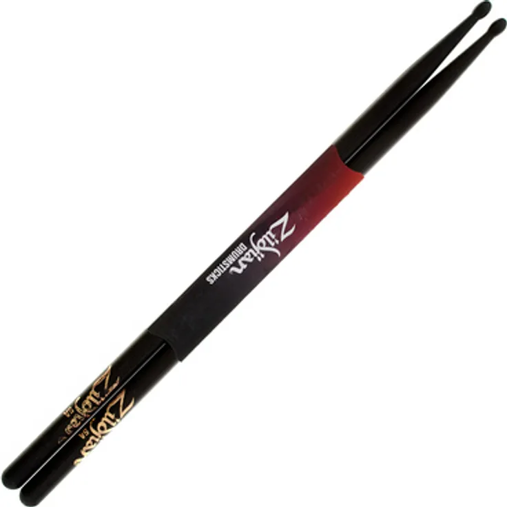 Zildjian 5AN Black Hickory, Drumsticks mit ovalem Nylon-Kopf, schwarz, 406 mm Länge, 14,2 mm Durchmesser