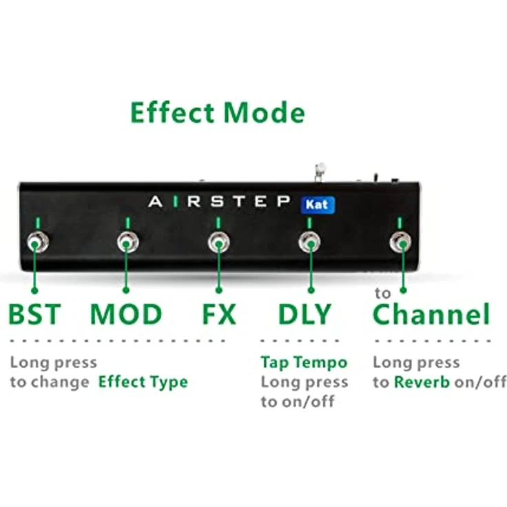 Xsonic Airstep Kat Edition, Wireless Fußschalter für Boss Katana Amps, 5 Fußschalter, 30 m Reichweite, wiederaufladbarer Akku, Aluminium-Gehäuse – Bild 5