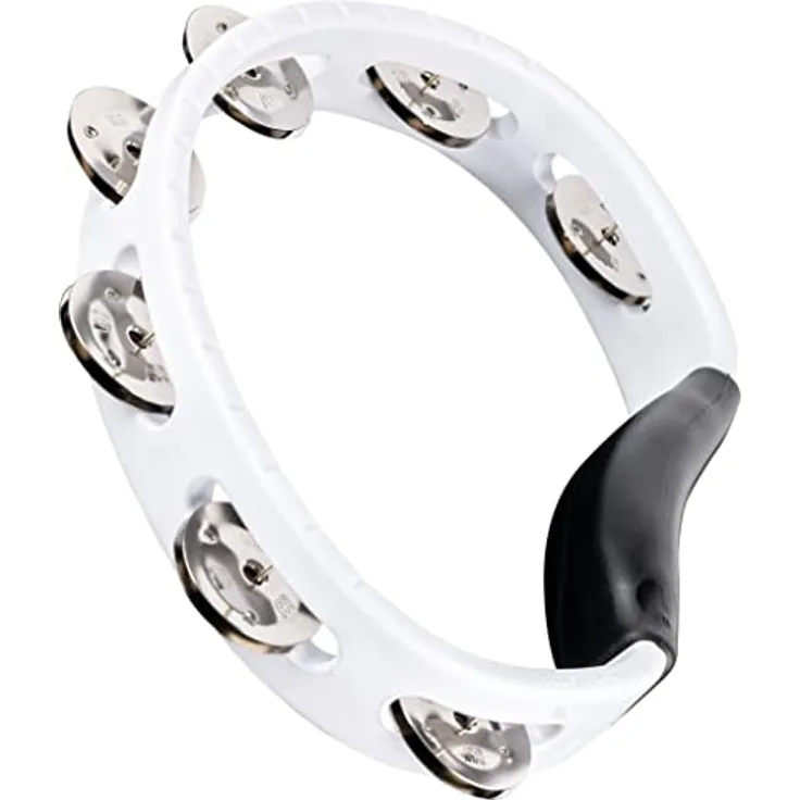 Meinl HTWH Headliner Tambourine, ABS-Kunststoffrahmen, 7 Paar Stahlschellen, einreihig, weiß, ergonomischer Griff, heller Sound