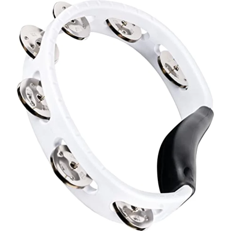Meinl HTWH Headliner Tambourine, ABS-Kunststoffrahmen, 7 Paar Stahlschellen, einreihig, weiß, ergonomischer Griff, heller Sound – Bild 1