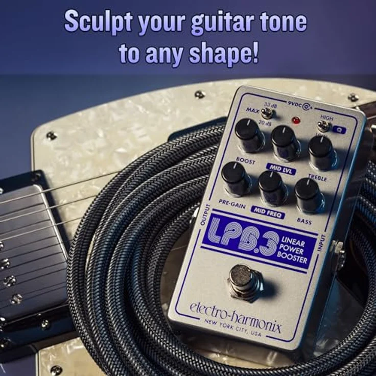 Electro Harmonix LPB-3 Boost & EQ, Gitarren-Effektpedal mit +33dB Clean Boost und 3-Band-EQ – Bild 9