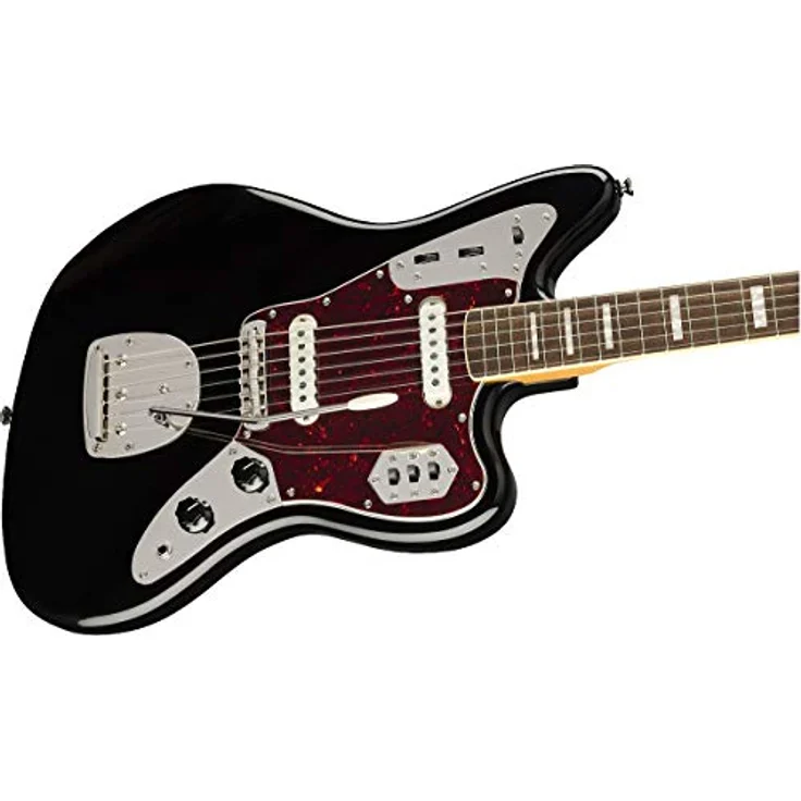 Squier by Fender Classic Vibe 60er Jazzmaster E-Gitarre, Schwarz, mit Alnico-Tonabnehmern und vintage-getöntem Hochglanz-Hals-Finish – Bild 1