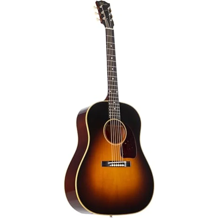 Gibson 1942 Banner J-45 VS, Westerngitarre mit Mahagoni-Korpus, thermisch behandelter Fichtendecke, Vintage Sunburst, inkl. Koffer – Bild 1