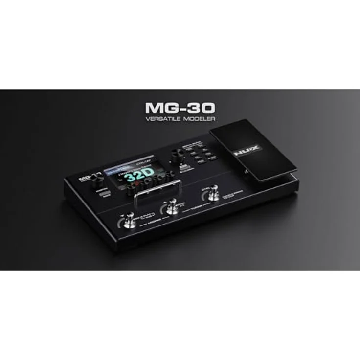 NuX MG-30 Multi-Effects Modeler Pedal, 30 HD-Amp-Modelle, Looper & Drum Machine, USB-Audio-Schnittstelle, Schwarz – Bild 3