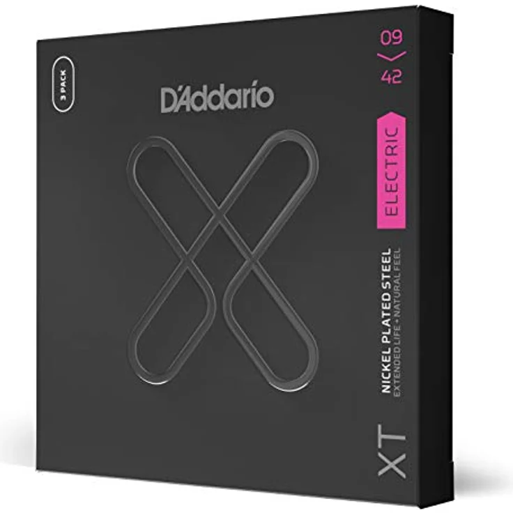 Daddario XTE0942-3P Super Light, E-Gitarrensaiten im 3er Set, Nickel Plated Steel, Stärken: .009-.042w, Made in USA – Bild 1